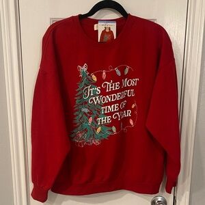 Festive Red Crewneck Sweater